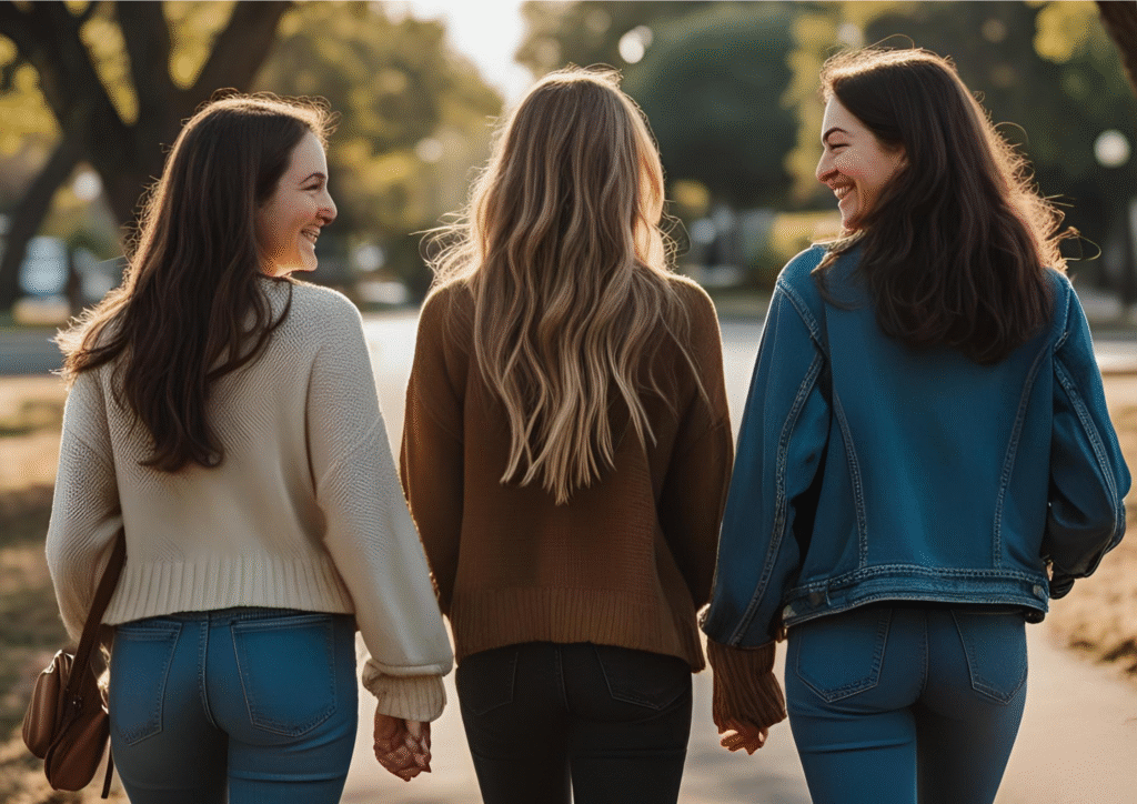 in the garden, talking to one another and laughing, shows deep connection.