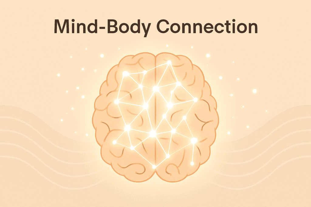 Illustration of brain and neural connections showing how micro mindfulness rewires the mind.